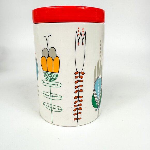 Julia Rothman Ceramic Modernist Flowers Canister Jar - Picture 3 of 10